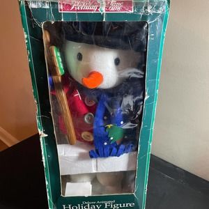 Vintage Holiday Time Animated Christmas Snowman  TESTED/WORKING
